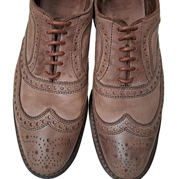 ALLEN EDMONDS Neumok Wingtip Oxford Mens 10 Brown Brogue Classic - Picture 3 of 9